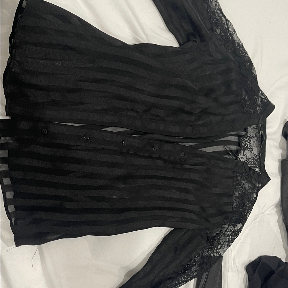Zara Black Lace Sheer Top